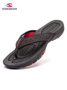 HOBIBEAR Men's Summer Flip Flops, Indoor Fashion Casual Thong Sandals, Beach Breathable Flat Shoes, Home Slippers, Spring Festival, Valentine's Day, Spring And Summer Holiday Travel Gift - Black - View 1