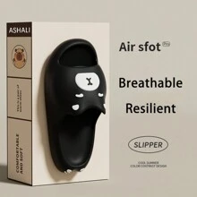 ASHALI Women's Cute Capybara Slippers, Black Indoor Home Non-Slip Thick Sole Couple Sandals For Men - Black - View 2