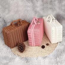 Rattan-Like Finish Box Braided Rattan Basket Retro Storage Box Handmade Gift Box For Knitting Supplies