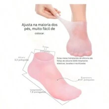 Pair Of Silicone Exfoliating Moisturizing Feet Socks Anti Crack Dead Skin Remover Exfoliation Care - Màu Hồng baby - Xem 2