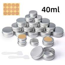 24 Pcs Aluminum Tin Jars, Aluminium Empty Containers, 5ml/20ml/30ml/40ml/50ml/60ml Round Cosmetic Tin Jars, Metal Tins With Lids, Aluminium Empty Tins Metal Candle Storage Tin Jars Travel Tin Cans For Crafts, Cosmetics, Lip Balm, Candles, DIY