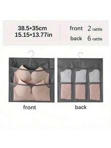 1 Pc Hanging Bra Organizer With Rotating Metal Hanger, Extra-Large Dual Sided Wall Shelf Wardrobe Mesh Pockets Hanging Storage Bag For Bra Socks Underwear Underpants,Double Side Underwear Storage Bag, Functional Lingerie Packing Bag, Hanging Bra Socks Organizer, Bag For School School Accessories School Stuff