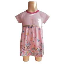 Girls Summer Dress With Printed Hem Cotton
