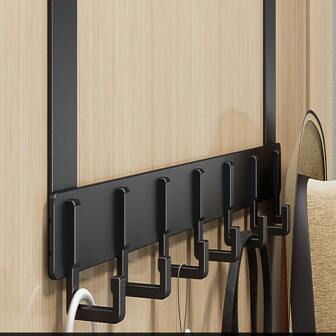 1 件 20 厘米高，高品质门上衣架，带挂钩，易于安装，无需打孔，悬挂金属门上衣架，用于帽子、钥匙、家庭节省空间的存储，适用于入口、浴室、卧室、家庭、宿舍、他的评论、悬挂他的包、衣架、兴趣、关系、墙壁搁板、墙壁衣架、粘合剂、门钩、墙贴、评论
