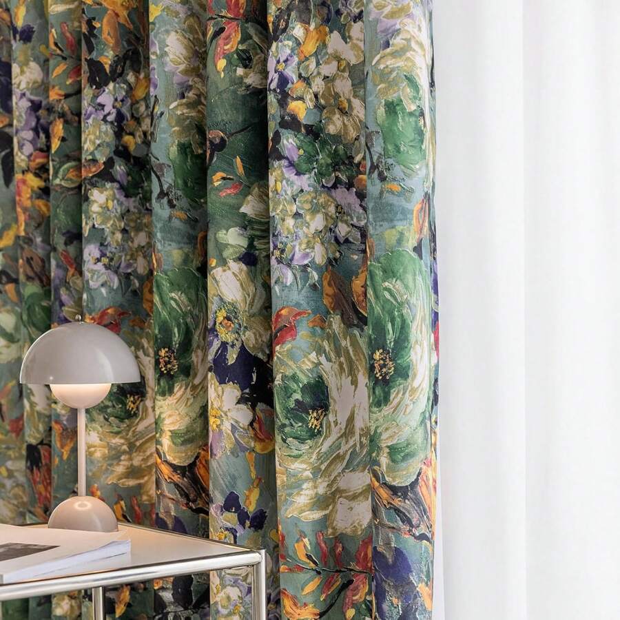 1 tấm rèm che nắng sơn dầu 150X250cm, đơn giản và thiết thực, đa năng - màu xanh lá - Xem 1