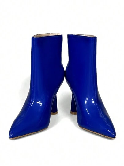 High Heel Patent Leather Fashion Boots Pointed Toe Boots Women's Short Boots And Ankle Boots