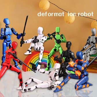 A Lucky 13 Joint Movable 3D Printed Doll Toy, 3rd Generation Dummy Doll, DIY Full Body Decompression Tool, Creative Toy For Teenagers, Desktop Toy For Teenagers, Holiday Gift, Home Decoration, Sandbox Game, Creative Styling, Interactive Game, Role-Playing, Static Styling, Robot Model Decoration, Multi Joint Movable, Arbitrary Styling, Unlimited Creativity, Gift
