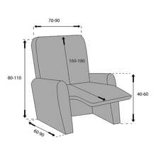 Ecommerc3 Relax Chair Cover Complete Protection And Easy To Put On - Complete Relax Chair Cover Non-Slip And Super Adjustable - Realx Chair Cover Comfortable And Extra Soft Fabric 100% Made In Spain - 灰色 - 查看 4