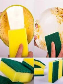 10/20/30/40/50pcs Dishwashing Sponge, Scouring Pad, Dishwashing Cloth, Kitchen Cleaning, Bowl Brushing, Pot Brushing, Magic Wiping, Household High