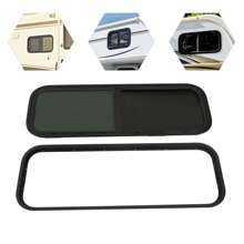 YUNRUX Rectangular Caravan Aluminum Sliding Window 900x300 Campervan Motorhome RV Horse Motorhome Side Window RV Caravan Window Motorhome Sliding Window - Black - View 1