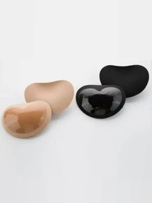 1 Pair Reusable Flesh-Tone Invisible Bra Pads, Waterproof Solid Color Fashion Accessory For Women - Camel - View 2