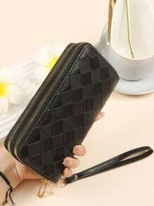 Card Holder Wallet Credit Card Case - Double Layer Women Clutch - Evening Bag - Large Capacity - Solid Color Multi Card Women Wallet - Multifunctional Zipper Quilted Wallet With Strap - Portable Card Holder Coin Purse - Phone Pouch Handbag Gift For Girlfriend Wife Birthday Organized Daily Use For Women Wallet Purse Wallet Long Wallet