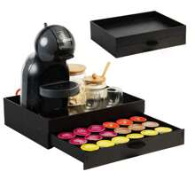 Suporte Porta 24 Capsulas de Cafe Com Gaveteiro Preto Dolce Gust0 3 Corações Organizador Cafeteira Maquina de Cafe - DOLCE GUST0 PRETA - Visão 2