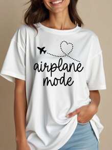 Oversized Style For Women, Airplane Mode Tee Comfort, Airplane Shirt, Vacay Mode Tshirt, Gift For Traveler, Introvert Gift Idea Tee, Vacation Tshirt, Loose Type Shirt For Women, Perfect For Holiday Parties Or Gift Giving, Soft And Comfortable
