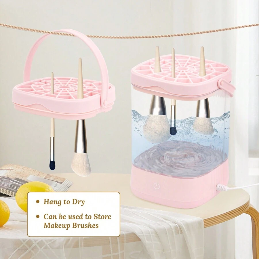 TOEDO 二合一电动化妆刷清洗烘干机，自动旋转化妆刷清洁烘干装置，USB便携式电动化妆刷旋转清洗机 - 彩色 - 查看 1
