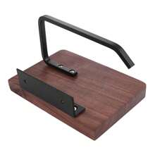 1pc Toilet Paper Holder With Natural Walnut Wooden Shelf Tissue Roll Hanger Wall Mounted Paper Towel Bar 304 Stainless Steel Paper