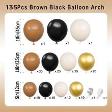 135 stuks metallic gouden ballonnen in zandwit voor verjaardagen, jubilea, nieuwjaar, verlovingen en feestdecoraties.