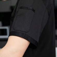 New Men's Long Sleeve Fully Breathable Double-Breasted Chef Shirt, High-End Work Uniform For Hotel, Restaurant, Bakery, Beverage Shop - Black - View 6