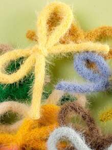 10pcs Assorted Color Fuzzy Bow Decorations (Random Color), DIY Craft Supplies For Socks, Shoes, Hats, Hair Accessories, Home Decor Bows Gifts Birthday Graduation
