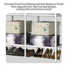 LOEFME Coat Rack Heavy Duty Double Clothes Rail Garment Hanging Display Stand Large Display Stand UK - White - View 9