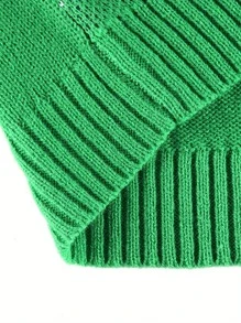 Women's Curve-Hugging Sleeveless Knit Vest Diamond Printing V Neck Tank Tops - Green - View 4