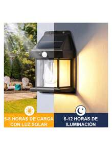 Solar Lamp For Outdoor Wall Garden - 黑色 - 查看 4