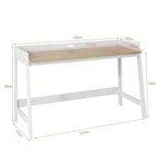 SoBuy FWT41-WN, Home Office Table Desk, Computer Desk Workstation Writing Desk With Large Desk Top