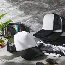 40 Pack Sublimation Blank Trucker Hat Bulk Baseball Cap Adjustable Mesh Unisex Polyester Hat Heat Transfer - 白色 - 查看 4