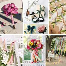 1PC Rainbow Satin Ribbon Fabric Satin Ribbon Rainbow Ribbon Set 1 Inch X 25 Yards Thin Satin Ribbon Rainbow Color For Crafts Bows Gift Wrapping Wedding Decoration And DIY Handmade - Multicolor - View 9