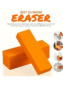 Stainless Steel Scratch Limescale Eraser,Magical Eraser Stainless Steel Stain Limescale Remover, Rubber Rust Cleaning Eraser For Knives & Pans Kitchen, Bathroom, Household (Orange) Perfect For Cleaning And Removing Water Stains And Rust From Appliances And Kitchenware