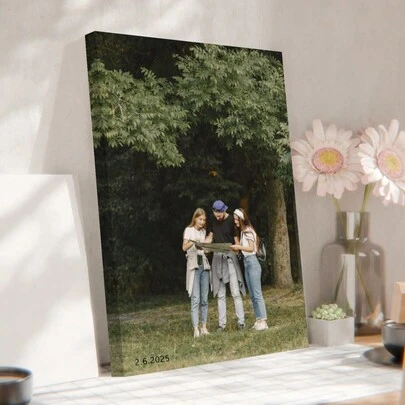 1pc Framed Customizable Family Photo Canvas, Personalized Family Canvas, Custom Canvas Pictures By Printed Marketplace Multi-Functional, Reusable,Ornamental Exquisite,Stylish,Gala Night,Warm Ambience,For Housewarming ,Travel Organizer