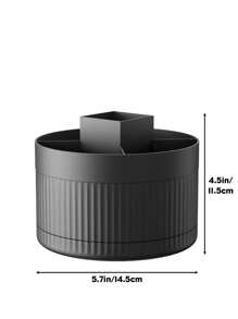 1 pièce Boîte de rangement pour maquillage pivotante de bureau, boîte de rangement pour articles de papeterie, porte-stylo, présentoir à cosmétiques, seau de rangement multifonction pour pinceaux de maquillage, boîte de rangement pour produits de soins de la peau, boîte de rangement en plastique pour pinceaux de maquillage. Décoration de salle de bain d'été pour le rangement des cosmétiques.