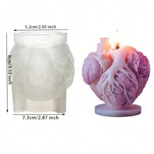 Herzform Kerzengießform, Silikon-Harzform, geeignet für DIY Basteleien wie Kerzen, Gips, Seife, für Heimdekoration, Auto-Dekoration DIY Form, Valentinstag