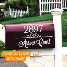 Custom Mailbox Address Label Stickers - PET Material, Personalized House Number And Street Name Decal Set, Weather-Resistant Outdoor Mailbox Numbers Sign, Reflective - Standard & Large Size Options