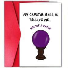 1 张，带信封的粗鲁搞笑生日贺卡，非常适合最好的朋友、丈夫和妻子、情人和配偶、黄色笑话、商务用品、不寻常的物品、有趣的生日贺卡、有趣的水晶球生日贺卡。 - 彩色 - 查看 1