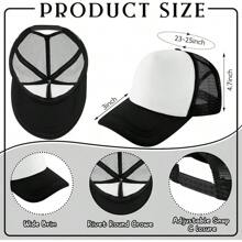 40 Pack Sublimation Blank Trucker Hat Bulk Baseball Cap Adjustable Mesh Unisex Polyester Hat Heat Transfer - 白色 - 查看 3