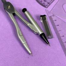 KIT Compass With Rulers Rubber And Graphite Drawing Set School Compass Square Protractor - 附標尺的指南針 - 查看 7