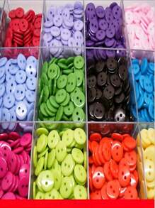 50-Pack Premium Resin Buttons - 7.5mm To 25mm Assorted Sizes, Colorful Two-Hole Plastic Buttons For DIY Crafts, Sewing, Shirts, Suits - White, Red, Black, Beige - For Crafters & DIY Enthusiasts - Perfect Gift For Sewing Lovers
