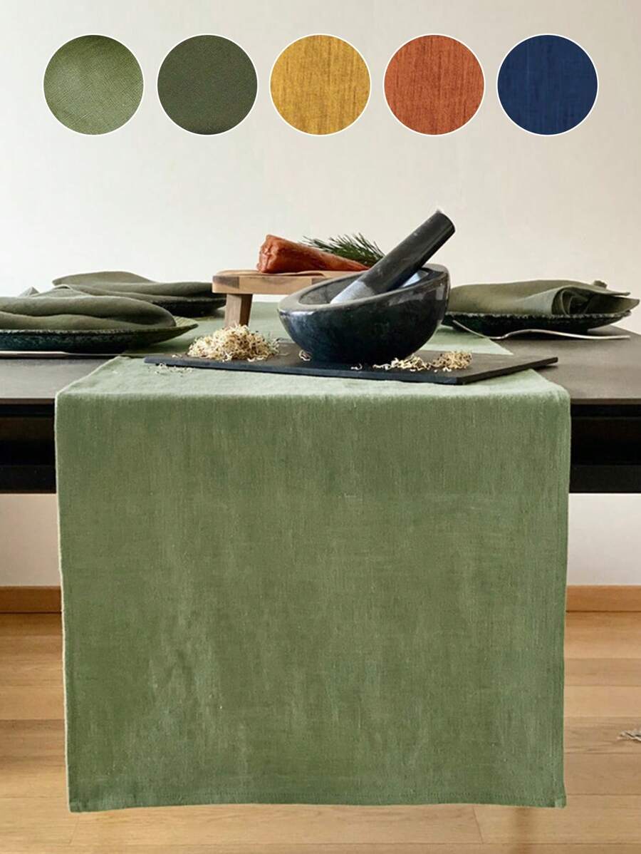 1pc Modern Minimalist Solid Color Absorbent Table Runner, Suitable For Wedding Party, Restaurant, Kitchen, Picnic, Dining Table Decor