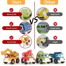 Brinquedos de Construção Adequados para Meninos, Meninas e Crianças de 2, 3, 4 e 5 Anos, Escavadeiras de Caixa de Areia, Caminhões de Construção, Guinchos de Descarga, Caminhões Betoneira, Presentes de Natal e Aniversário, Volta às Aulas