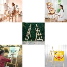 Lucn Cavalletto regolabile 1,5 m/1,75 m, cavalletto da studio per pittura e disegno, supporto pieghevole per opere d'arte, cavalletto a forma di A in legno per lavagna da disegno per matrimoni (150 cm/175 cm), articoli per la scuola, forniture scolastiche