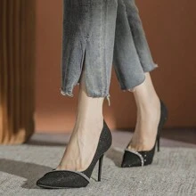 Elegantes Tacones Altos Mujeres Moda Zapatos De Tacon - Negro - Ver 7