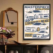 1 pièce Affiche murale sans cadre 1 pièce Affiche Rétro de voiture JDM cool, impression rétro sur papier imperméable de haute qualité, autocollant pour décoration murale de la maison, style moderne vintage avec ou sans cadre - Multicolore - Voir 16