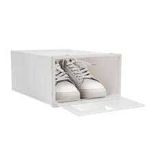 20Pcs Clear Plastic Shoe Storage Boxes, Drawer Stackable Foldable Heart-Shape Gift, PP Material, Simple, Modern Style, 20x Large Foldable Plastic Shoe Storage Boxes - White - View 10