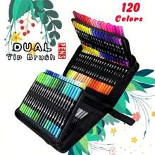 1 Set Of 168 Colors Marker Pens, Dual-Tips Colored Drawing Pens For Painting, Student Art Supplies Back To School