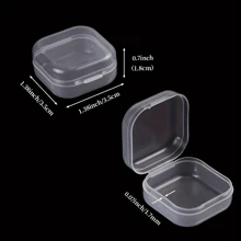 Cajas de joyería pequeñas de plástico transparente para aretes, tapones para los oídos y mini almacenamiento - perfectas para la organización de regreso a la escuela, regalos festivos y decoración del hogar con estilo - ideales para celebraciones de Navidad, Acción de Gracias, Año Nuevo y San Valentín! - transparente - Ver 6