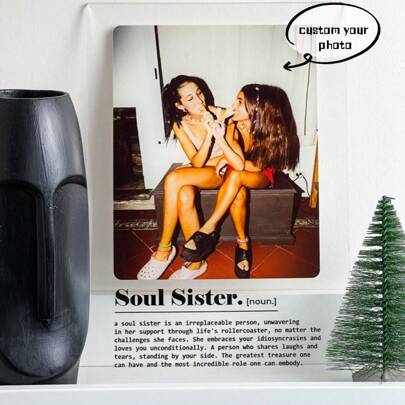 1 peça, Definição Personalizada de Alma Gêmea, Placa de Acrílico para Melhor Amiga, Presente de Aniversário para Ela, Presente Impresso para Melhor Amiga, Presentes de Formatura, Multifuncional, Antimofo, Ornamental, Requintado, Elegante, Alta Qualidade, Adorável, Moderno, Personalizado, Único, Presente Ideal para Ele, Presente Ideal para Ela, Namorado, Namorada, Pai, Mãe, Família, Amigos, Para Aniversários, Aniversários de Casamento, Inauguração de Casa, Formatura, Cozinha, Sala de Jantar, Quarto, Escritório, Sala de Estar, Casa, Jardim, Sala de Chá, Decoração de Casa, Decoração de Natal, Renovação de Outono para a Casa