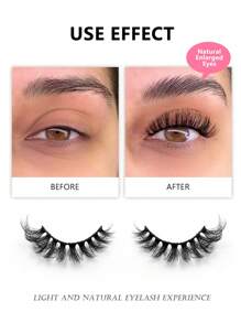 7 Pairs Natural Look Faux Mink False Lashes 3D Volume Fake Eyelashes Easy To Wear - Perfect For Daily Use And Romantic Dates - Natural Lashes - View 2