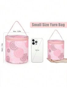 Large Capacity Crochet Bag: Yarn Storage, Knitting Needle Organizer, Crochet Tote Bag With Front Pocket For Storing Yarn, Hooks And Needles - Lightweight,Boho Vibes