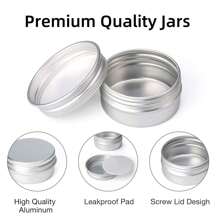 24 Pcs Aluminum Tin Jars, Aluminium Empty Containers, 5ml/20ml/30ml/40ml/50ml/60ml Round Cosmetic Tin Jars, Metal Tins With Lids, Aluminium Empty Tins Metal Candle Storage Tin Jars Travel Tin Cans For Crafts, Cosmetics, Lip Balm, Candles, DIY